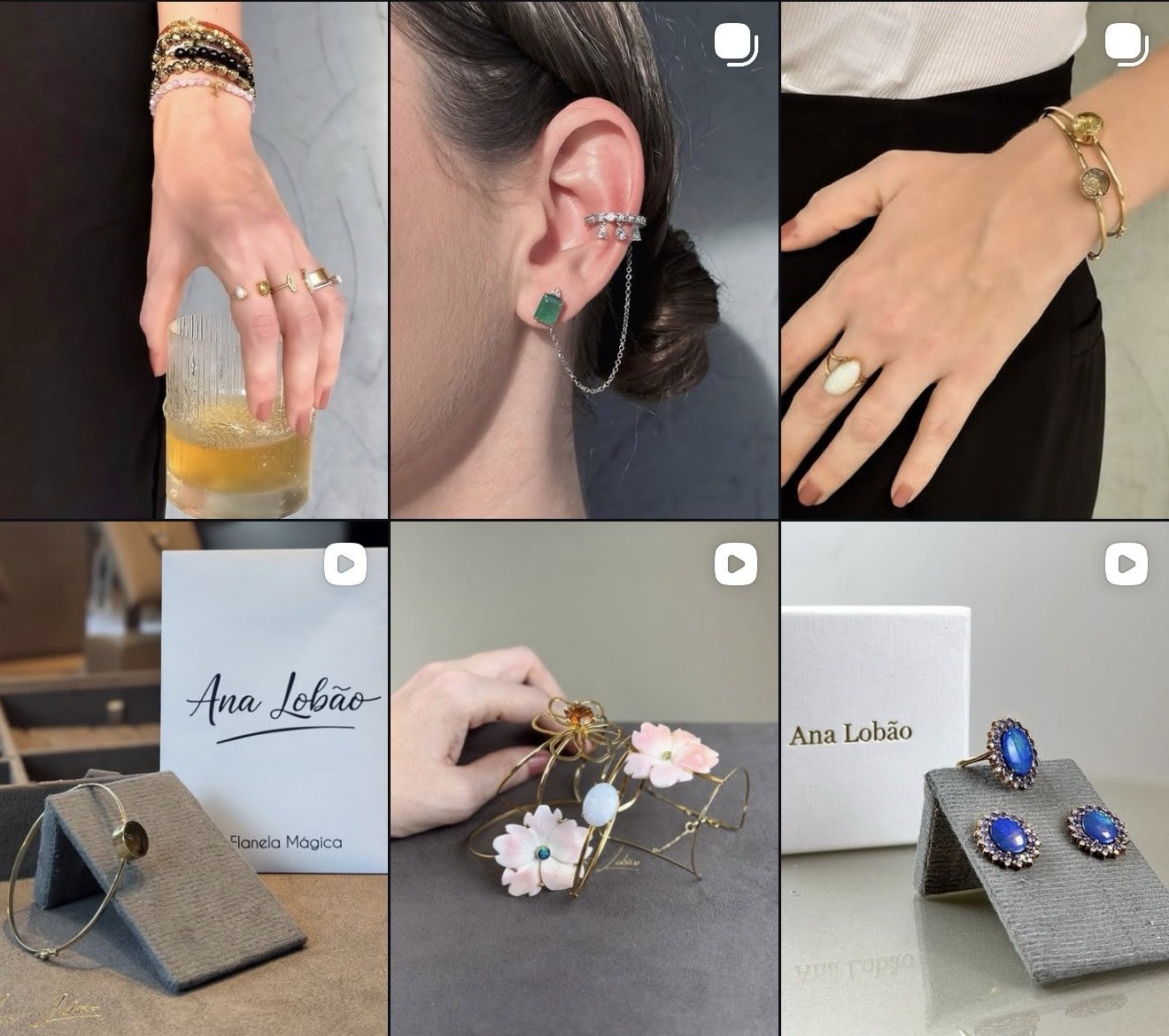 Feed do Instagram do Ateliê Ana Lobão — direção de imagem e conteúdo para joias de alto padrão por Taís Calisto